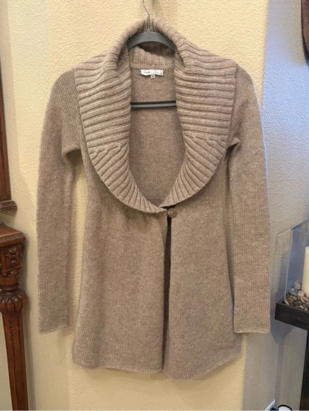 Vince Beige Cashmere Wool Alpaca Shawl Collar Cardigan Size XS